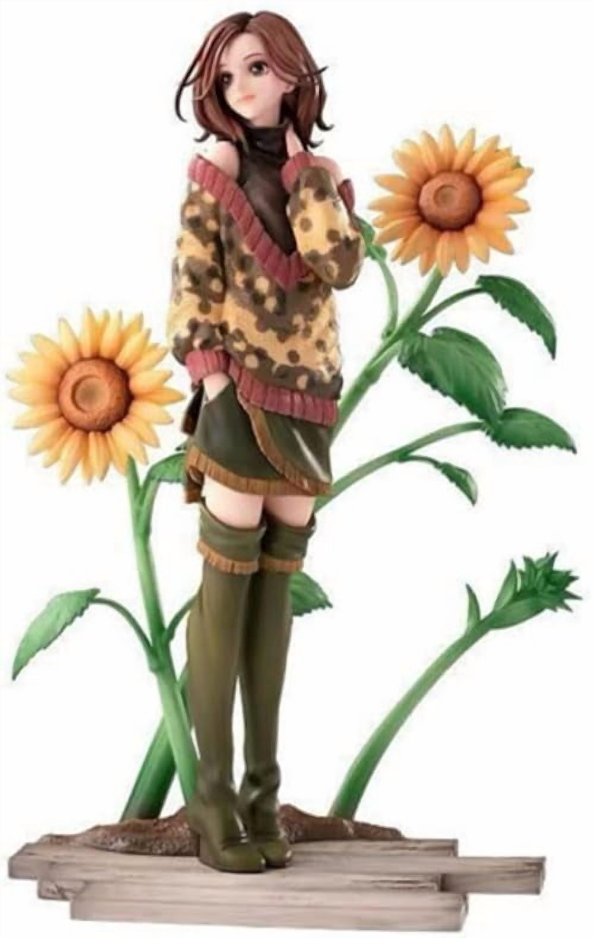 Oosaki Nana Figure Komatsu Nana, Standing Sunflower RoseAction Figure 24cm/9.4inch Anime Character Statue, Green