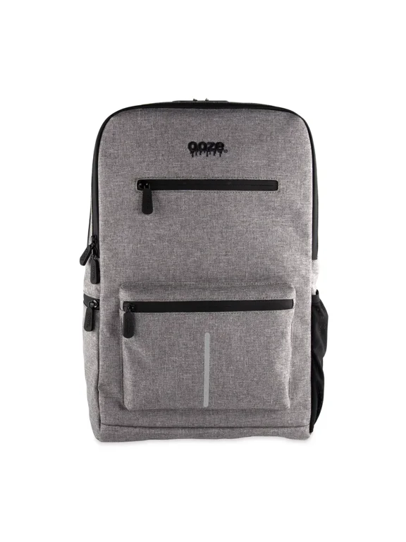 Ooze Grey Smell Proof Travel Backpack - 18 x 14.5 x 3.5 inches, 9 Pockets, Water Resistant, Carbon-lined Interior