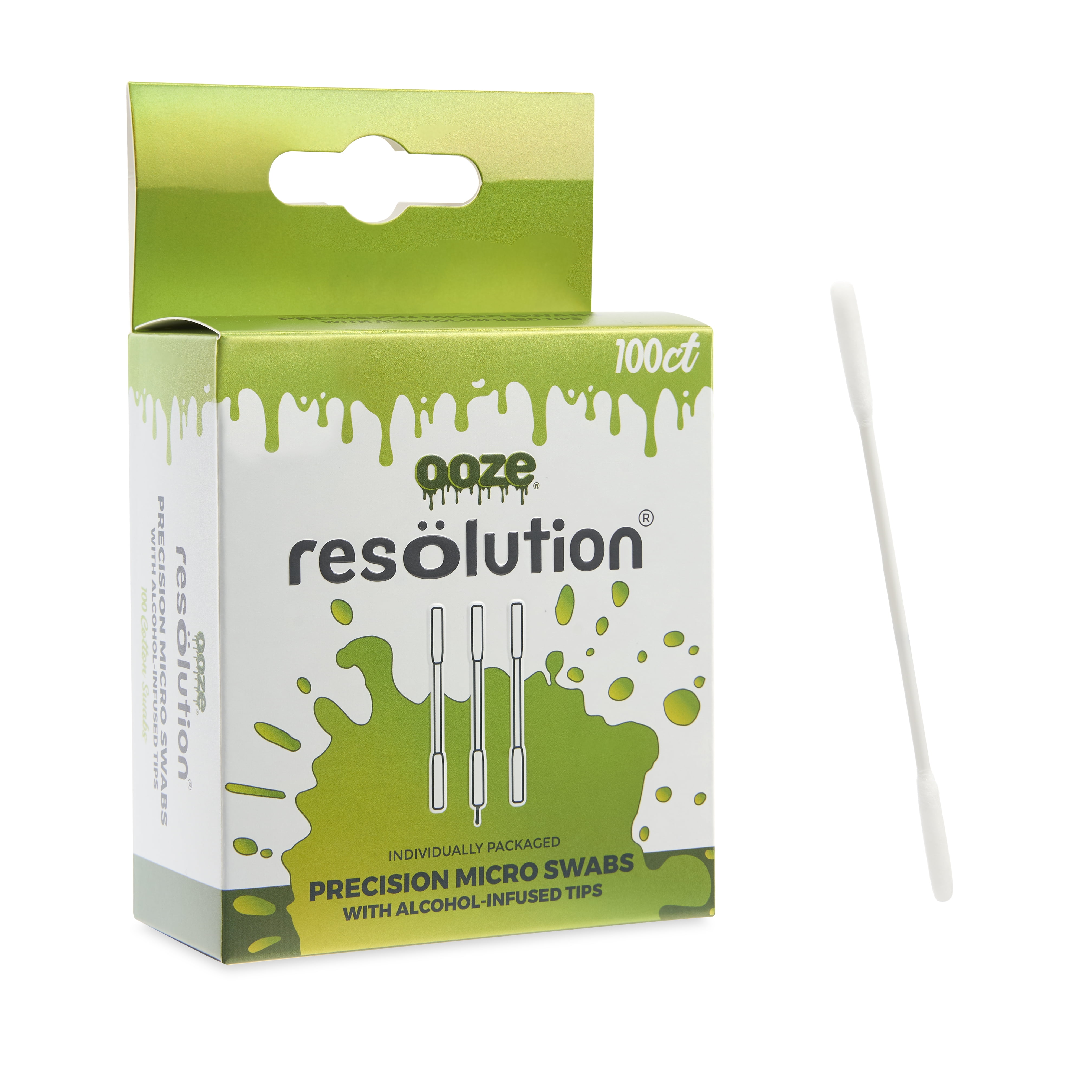 Ooze Resolution Alcohol Cotton Swabs - Cotton Buds Filled With Rubbing Alcohol - Super Slim Precision Micro Swabs