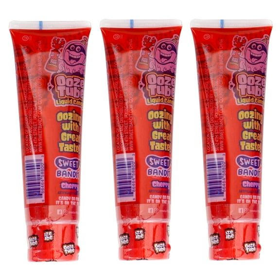 Ooze Tube Liquid Candy Cherry, 4 Ounce Each (Pack of 3)