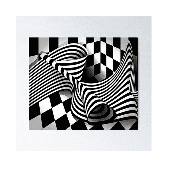 Op Art Optical Effects Pattern Line Poster Home Decor Office Wall Art
