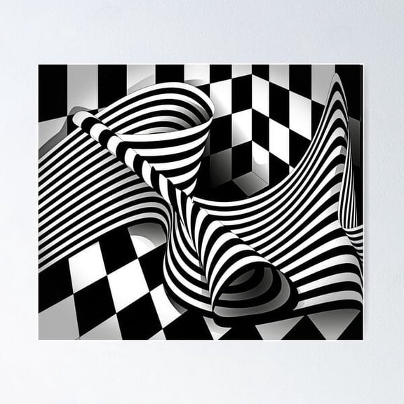 Op Art | Optical Effects Through Pattern And Line Poster Wall Art, Modern Wall Decor For Living Room Bedroom, 8x12 UNFRAMED