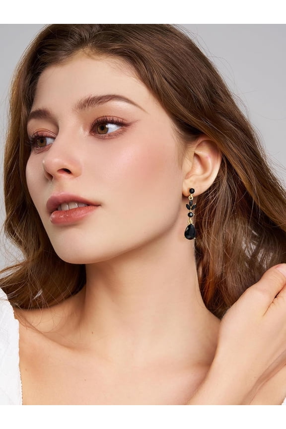 Op Earrings For Women,Bridesmaids,Brides -Tear Op Crystal Rhinestones Cubic Zirconia Earrings Dangling[Z1913]