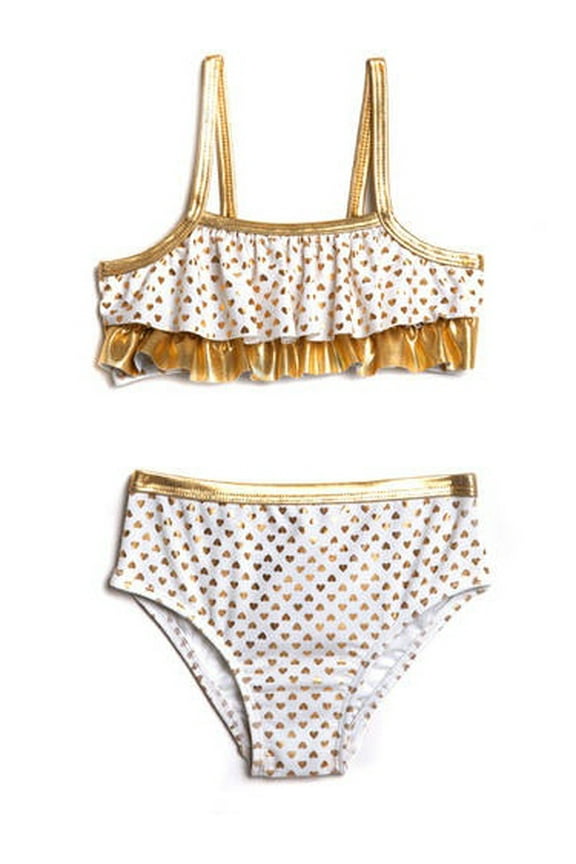 Op Infant Baby Girl Kisses Gold Foil Bikini Swimsuit