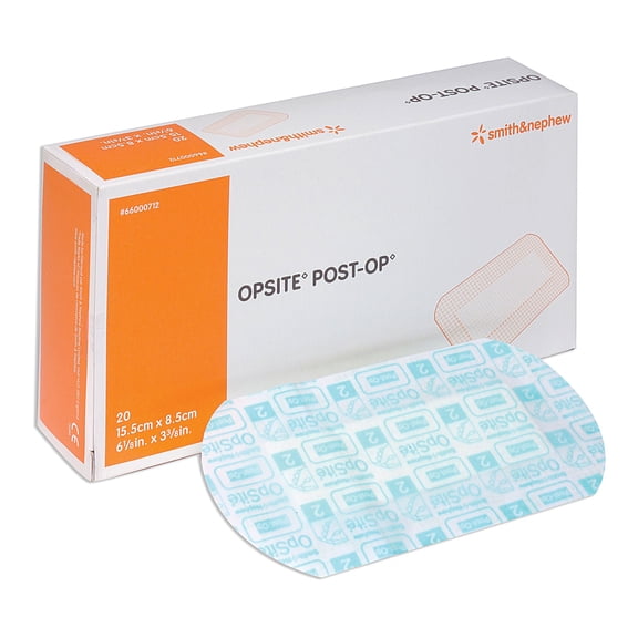 OpSite Post Op Transparent Film Dressing with Pad, Sterile, 3 3/8 in x 6 1/8 in, 20 Count, 10 Packs, 200 Total