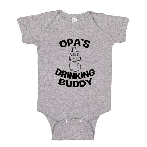 Opa's Drinking Buddy Baby Bodysuit One Piece 24 mo Athletic Heather