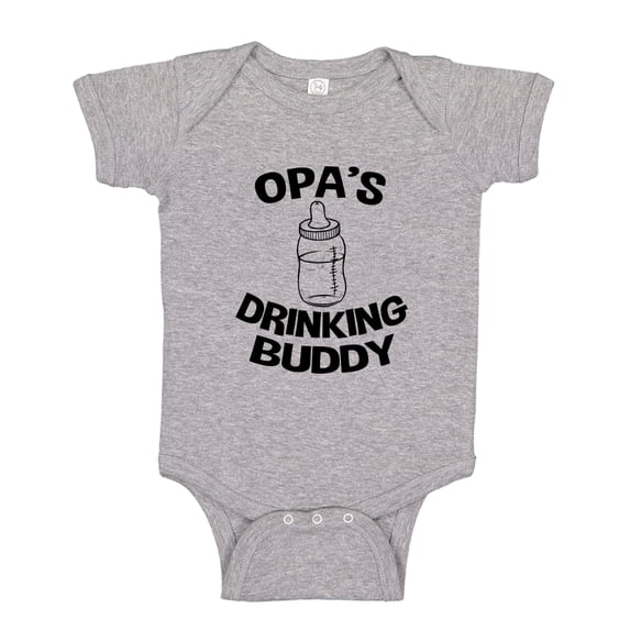 Opa's Drinking Buddy Baby Bodysuit One Piece NB Athletic Heather