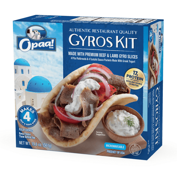 Opaa! Premium Beef and Lamb Gyros Sandwich Kit 19.8oz, Frozen
