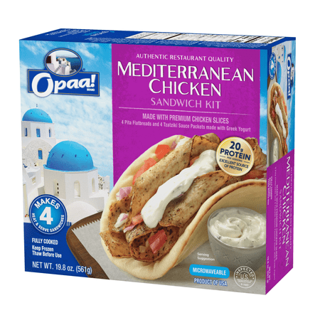 Opaa! Premium Mediterranean Chicken Gyros Sandwich Kit 19.8oz, Frozen