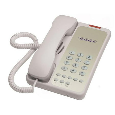 Teledex Opal 1005 Single Line Analog Corded Hotel Telephone, 5x Guest Service Buttons, Ash