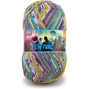 Opal 6-Ply Sock Yarn | 75% Virgin Wool (Superwash), 25% Polyamide | 150g (Approx. 460 yards) Skein, (11423 - Festival Stage Show)