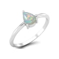 thumbnail image 1 of Opal 6x4mm Pear Shape 925 Sterling Silver Mother's Day Gift Ring, 1 of 4