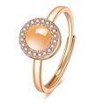 thumbnail image 1 of Opal Adjustable Spinning Ring Copper Plated Geometric Fidget Stress Relief Jewelry For Women Everyday Wear Now, 1 of 6