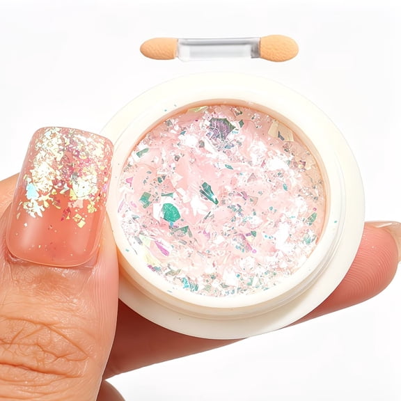 Opal Aurora Nail Flakes, Iridescent Holographic Glitter Powder for Nail Art Decoration