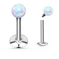 thumbnail image 1 of Body Accentz Opal Ball Top Internally Threaded 316L Surgical Steel Labret/Monroe (Clear), 1 of 2