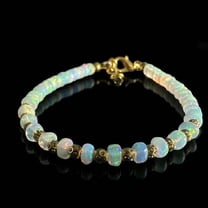 Opal Beaded Bracelet - Handmade Golden Ball Designer Bracelet - Bohr Chic Jewelry
