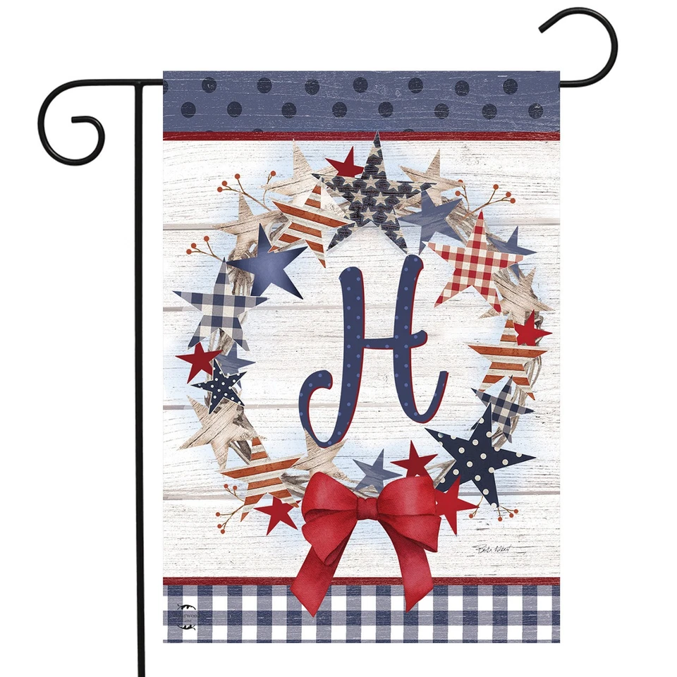 Briarwood Lane Gartenflagge Monogramm H – 32,5 X 45,7 Cm, Wetterfest, Doppelseitig Bedruckt
