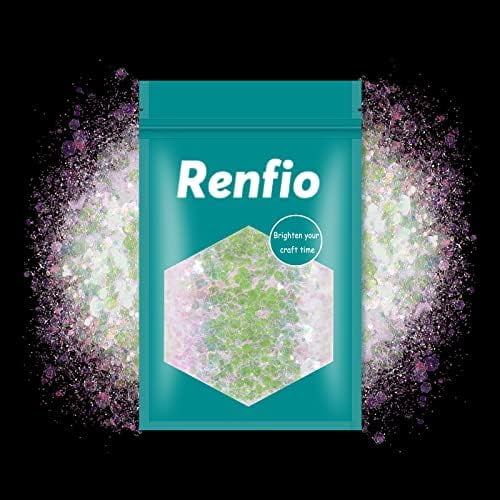 Opal Chameleon Glitter, Mermaid Chunky Resin Glitter 1.75 Oz (50g) Iridescent Fine Powder Mixed PET Hexagon Sequins for Epoxy Resin Craft Tumbler Slime Art Wedding Decoration - Green Opal