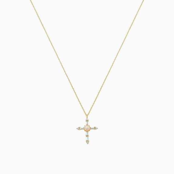 Opal Cross Necklace