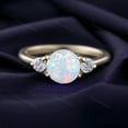 thumbnail image 1 of Opal Diamond Engagement Ring Three Gemstone Bridal Ring Women Stacking Promise Ring Anniversary Birthday Gift For Wife Yellow Gold Jewelry, 1 of 2