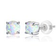 thumbnail image 1 of Opal Earrings Studs for Women-925 Sterling Silver Hypoallergenic Small Round Earrings for Sensitive Ears Jewelry Gifts., 1 of 7