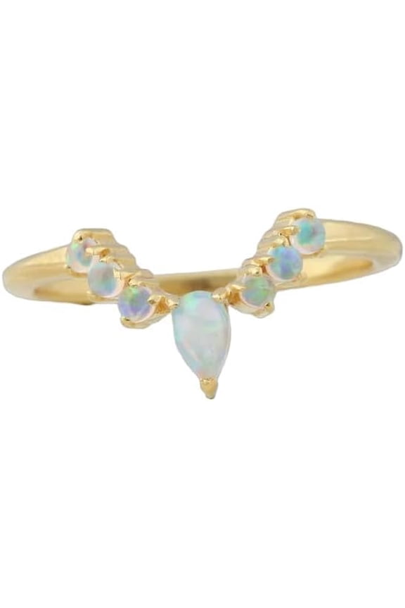 Opal Gemstone Ring, Natural Opal Tiny Ring, October Birthstone, Womens Ring, Nesting Ring, 925 Sterling Silver, Stackable Ring, Dainty Ring, Gift For Her, Gold Micron Ring, Christmas Gift, Wedding