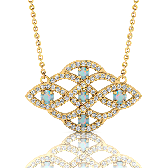 Opal Gold Plated Infinity Net Style Pendent Gift For Friendship's Day || Ali Baba Jewellery