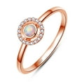 thumbnail image 1 of Opal Halo Engagement Ring with Cubic Zirconia in 18K Rose Gold Plated Sterling Silver October Birthstone Rings for Women, 1 of 4