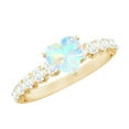 thumbnail image 1 of Rosec Jewels Ethiopian Opal Heart Engagement Ring with Diamond - 0.7 Carat Opal Ring for Women - AAA Quality, 10K Yellow Gold, US 7.00, 1 of 8