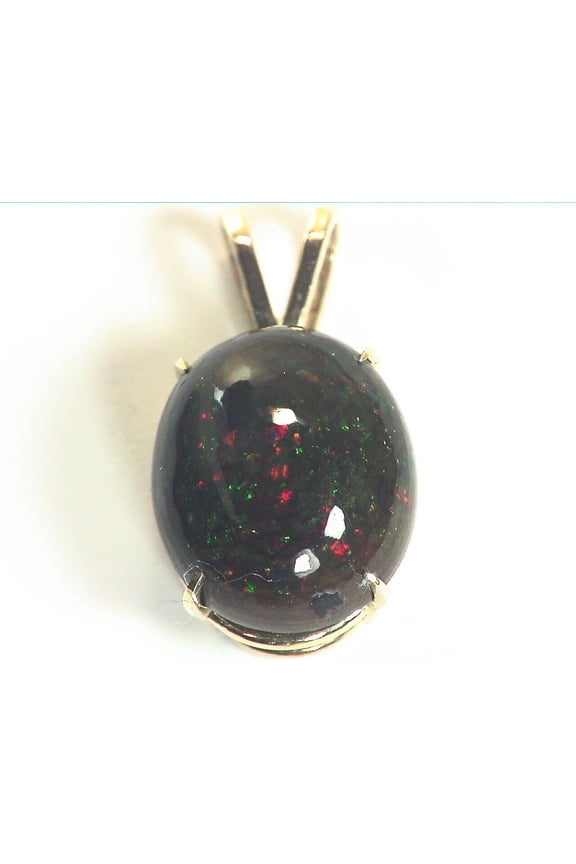 Opal (Mexican) Fire Opal 14 Kt Yellow Gold Pendent NFG,1028