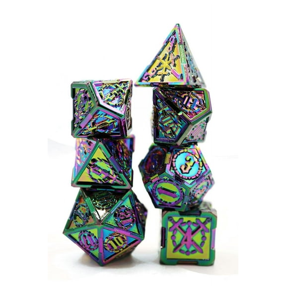 Opal Mined Sword RPG Metal Dice Set