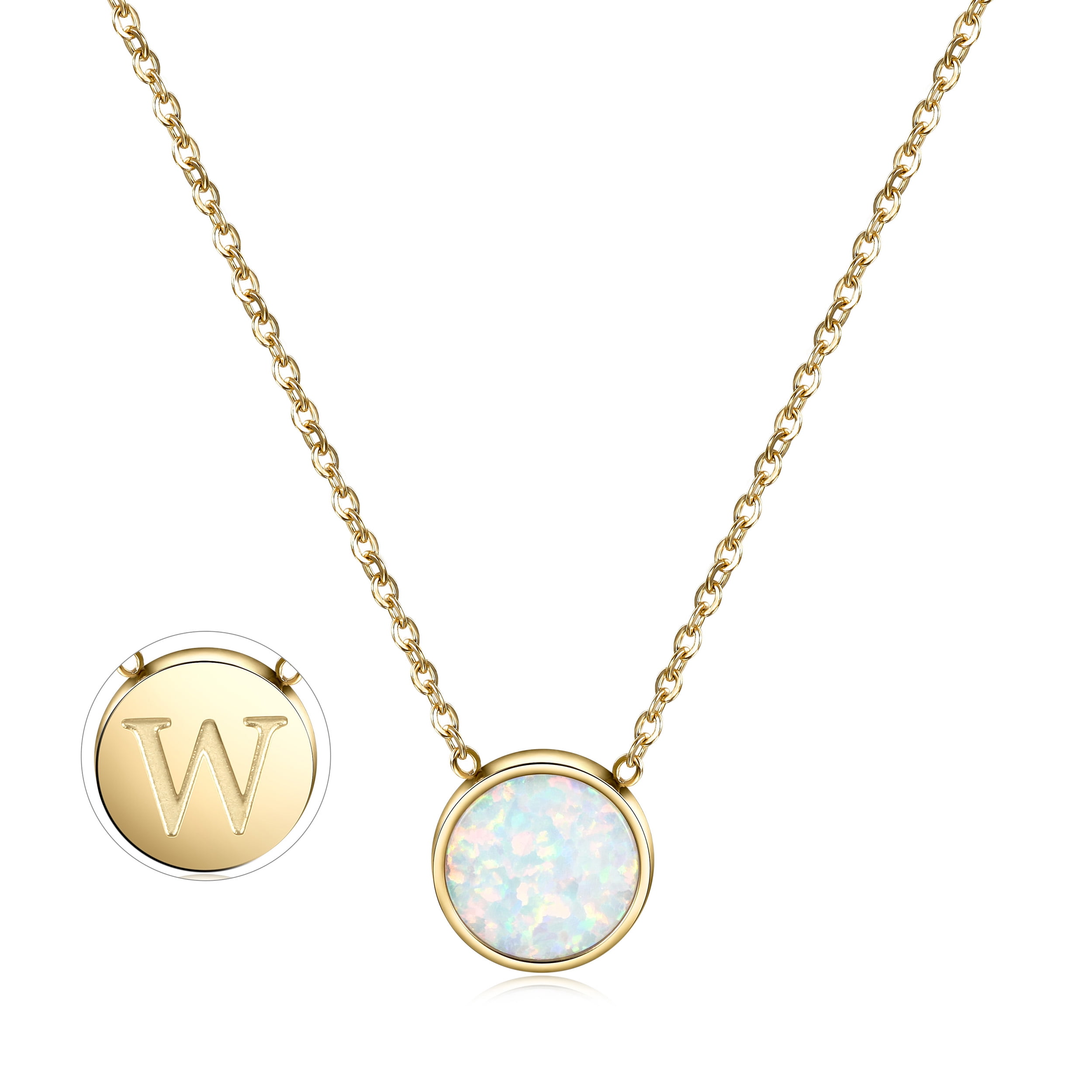 Engraved cheap opal necklace