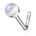 thumbnail image 1 of Luxe Modz 20G Opal Nose Ring Screw Surgical Steel Piercings Jewelry for Women Men - Sold Each, 1 of 8