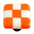 thumbnail image 1 of Opal Orange & White Squares Glass Cabinet Knob - Aluminum Post, 1 of 1
