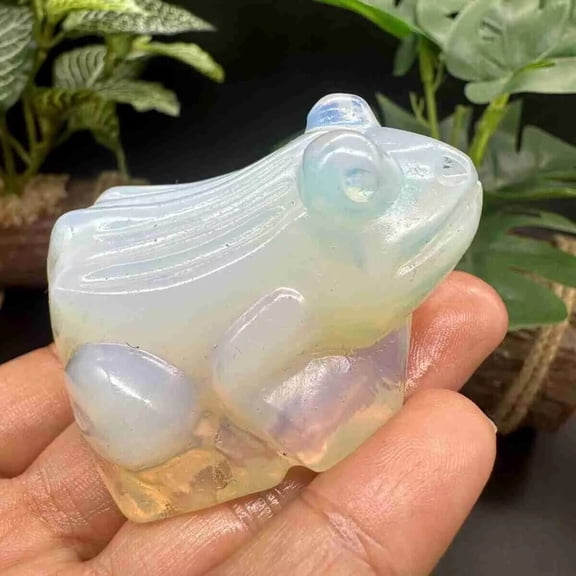 Opal Quartz Carving Frog Skull Crystal Reiki Restoration Decoration 1 Piece -