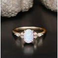 thumbnail image 1 of Opal Ring 14k Solid Gold Ring October Birthstone Ring Sterling Silver Oval Natural Opal Anniversary Ring Gift For Her Birthday Ring Gift, 1 of 3