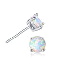 thumbnail image 1 of Opal Stud Earrings Sterling Silver Fire Opal 925 Jewelry Round Opal Earrings, 1 of 6