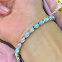 Opal Tenns Bracelet,Silver Charm Bracelet,Women Jewellery,Gift for Valentine