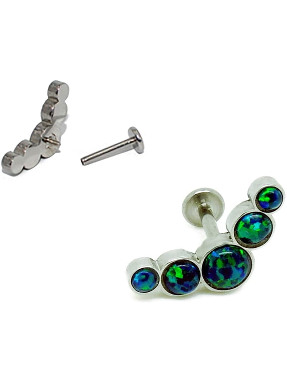 Opal Titanium Hypoallergenic Bezel Stud Earring, For Sensitive Ears, Priced Individually