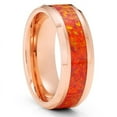 thumbnail image 1 of Opal Tungsten Wedding Rings - Orange Wedding Band - Opal Wedding Band - Rose Golf, 1 of 4