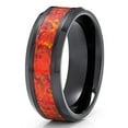 thumbnail image 1 of Opal Wedding Ring,Black Tungsten Wedding Ring,Anniversary Ring,Engagement Ring,Tungsten Carbide,Orange Wedding, 1 of 3