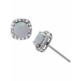 thumbnail image 1 of Opal and White CZ Sterling Silver Round Halo 5mm Stud Earrings, 1 of 1