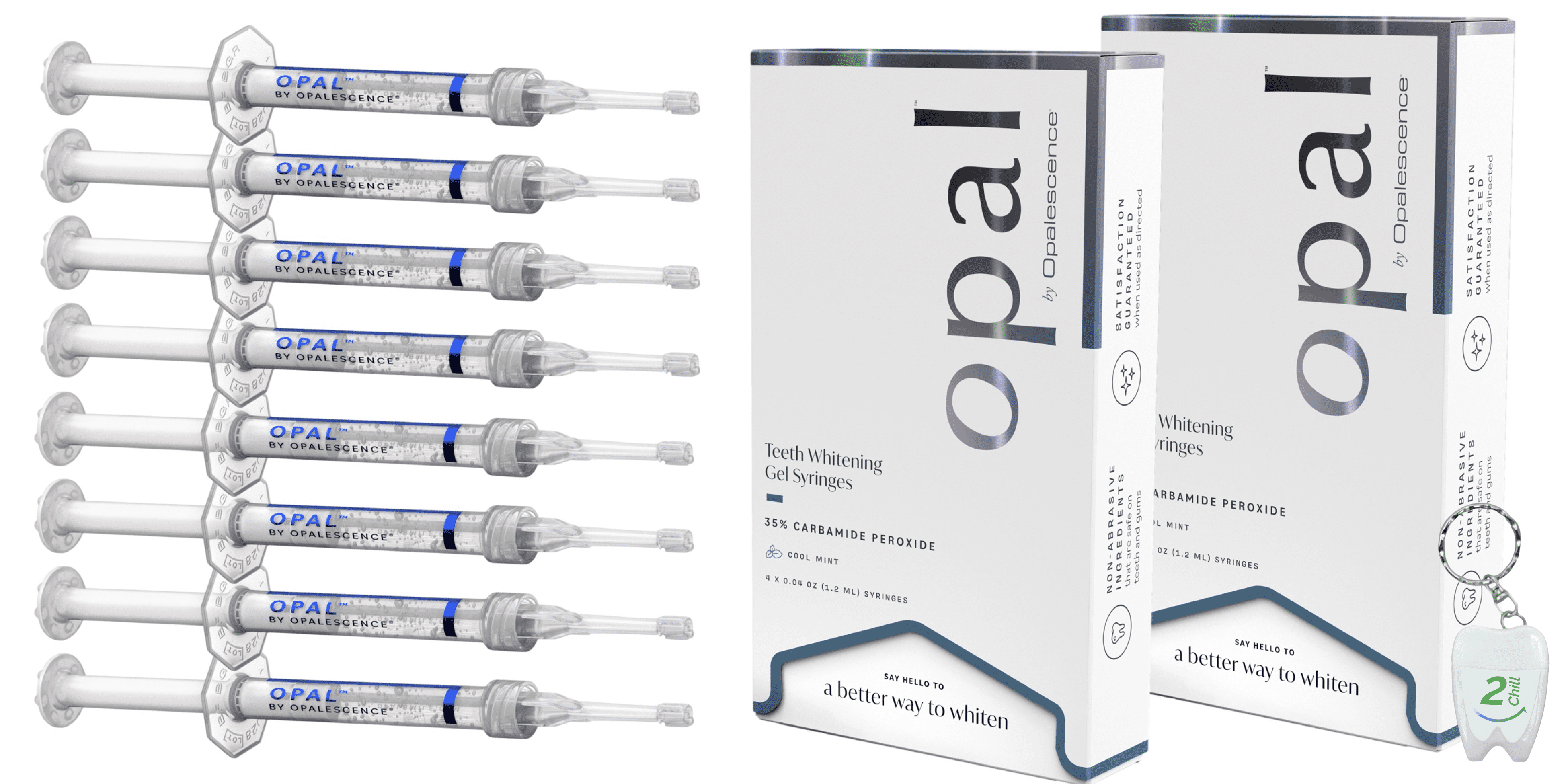 Opal by Opalescence 35% Teeth Whitening Gel Refill Syringes 2 Packs  8 Syringes Mint Dental Kit