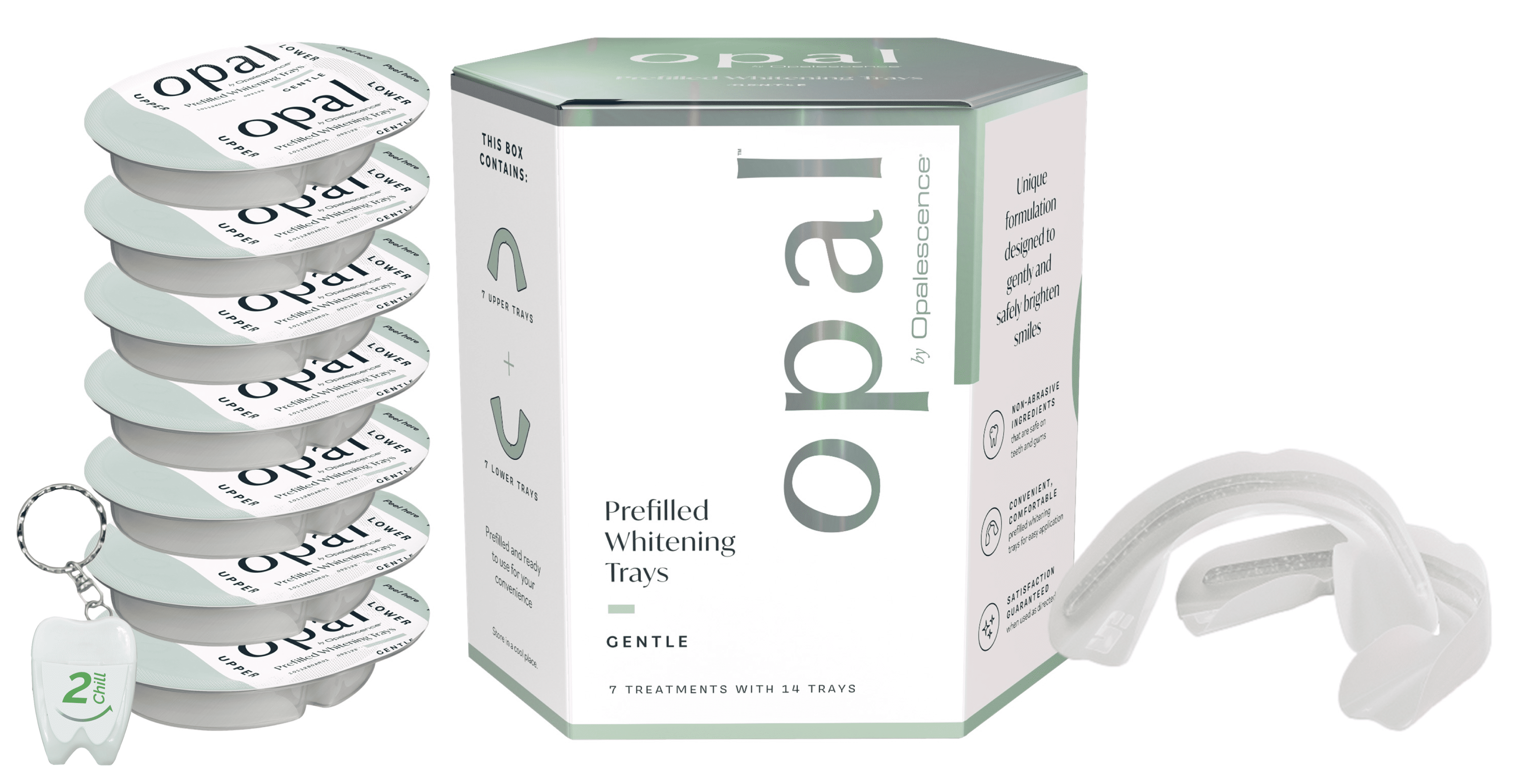 Opal by Opalescence Go Teeth Whitening Kit, 7 Gentle Prefilled Trays Cool Mint Flavor Gel