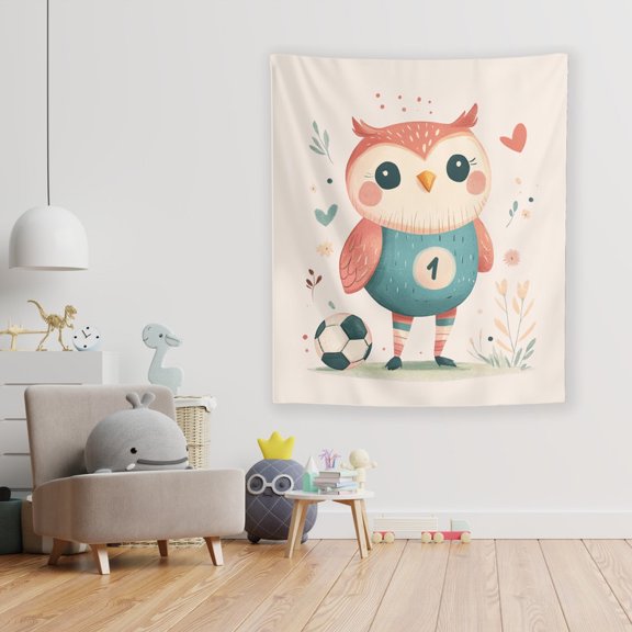 Opal the Scoring Owl Wall Tapestry by Dancing Littles Jungle