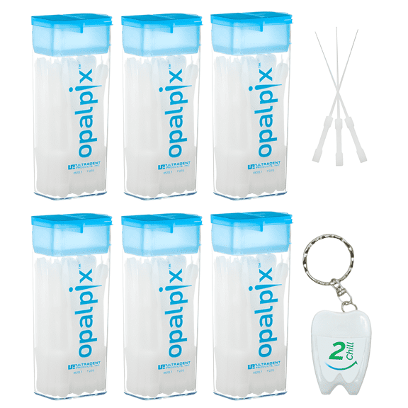 OpalPix Dental Picks (6 Packs) 32ct per Pack. Plastic Tooth Oral Care Soft Toothpicks by Opalescence