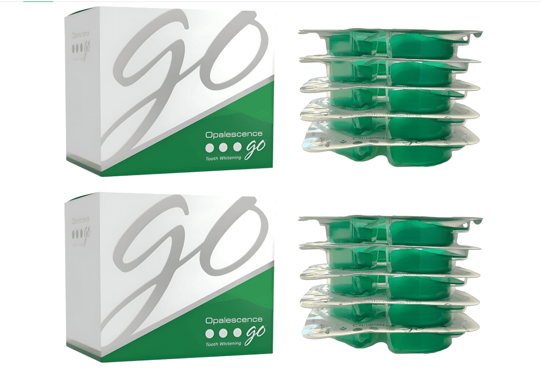 Opalescence Go 15% Mint - Prefilled Teeth Whitening Trays - 4 Treatments (2 Packs) - Made by Ultradent