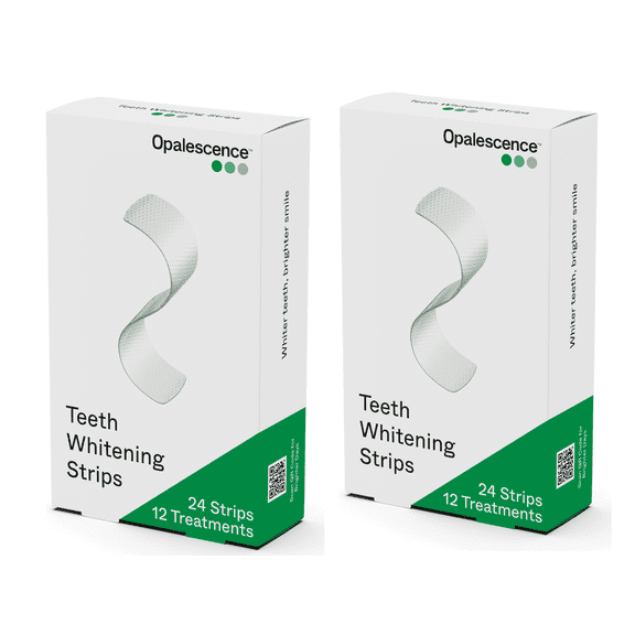 Opalescence Teeth Whitening Strips – (2 Packs / 24 Treatments Total) Hydrogen Peroxide Formula, Dentist Developed – Enamel Safe – Teeth Bleaching Treatment - Sensitivity Free