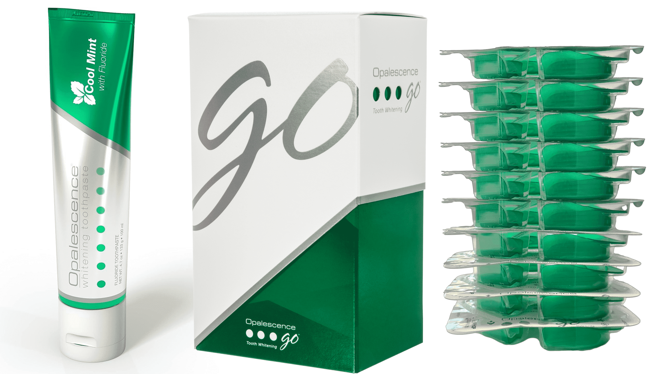 Opalescence Whitening Bundle, Go 10% Prefilled Gel Kit (10 Trays) & Mint Original Toothpaste 4.7 oz