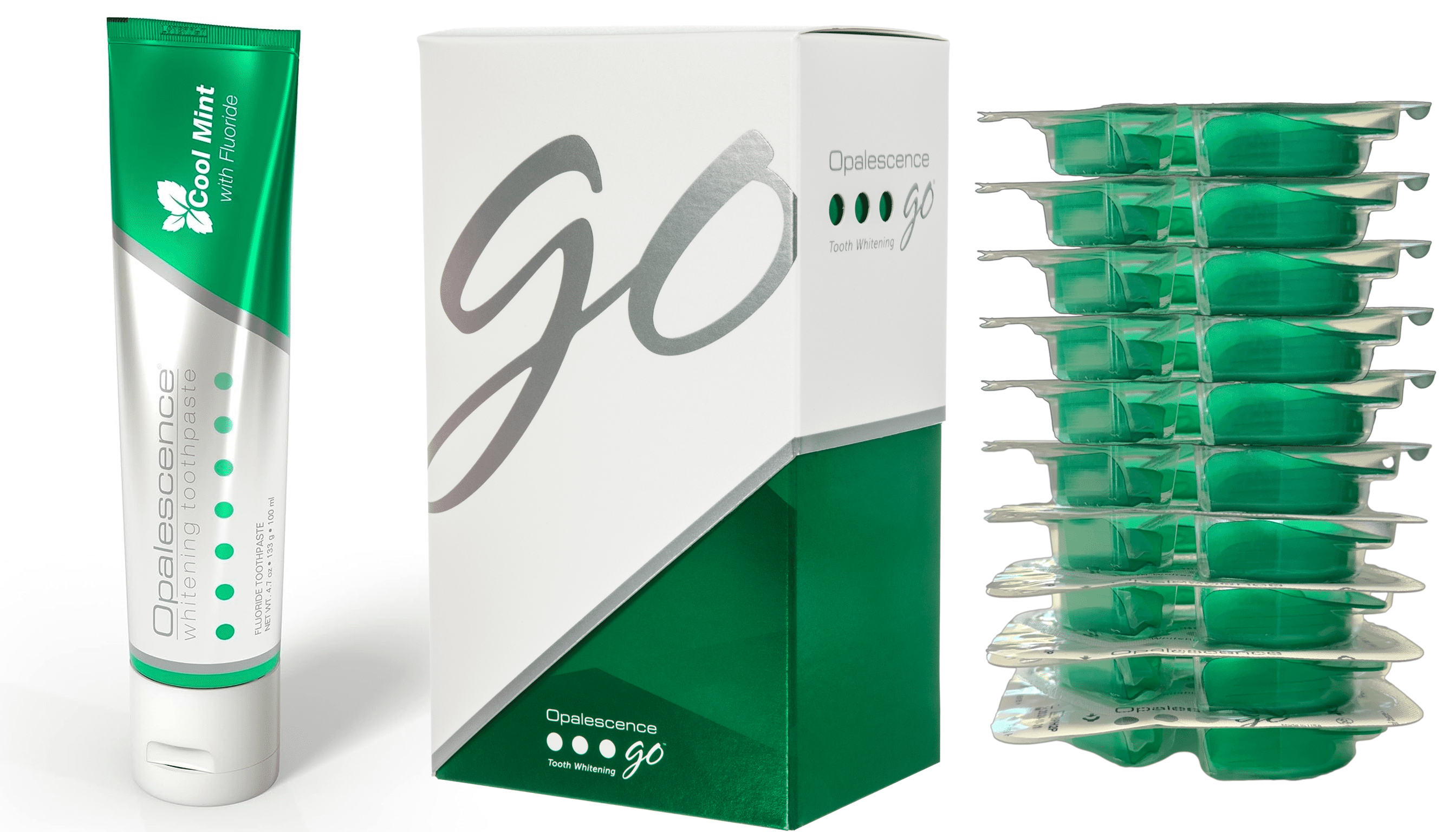Opalescence Whitening Bundle, Go 15% Prefilled Gel Kit (10 Trays) \u0026 Mint Original Toothpaste 4.7 oz
